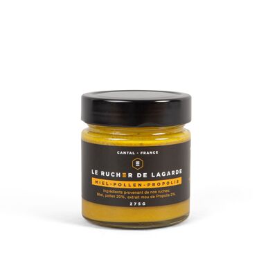 Propóleo y polen de miel. Producido por el apicultor con los productos de sus colmenas en Cantal Francia.