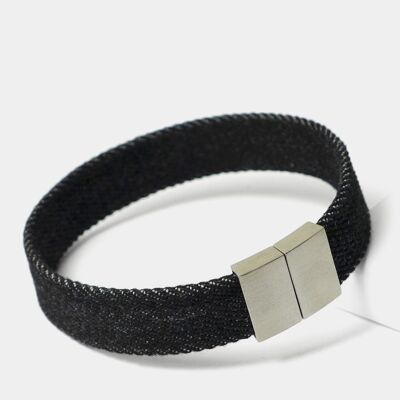 Herrenarmband "Black Denim Single Raw"