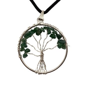 Pendentif Arbre de Vie, Aventurine Verte, 30mm 3