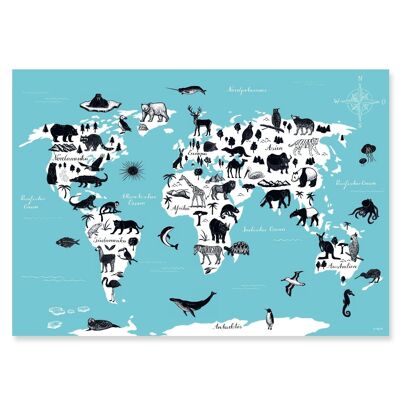 Animali della mappa del mondo