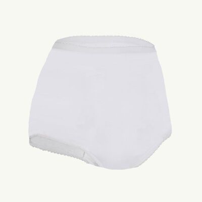 Slip completo da donna con assorbente incorporato riutilizzabile (400 ml) bianco