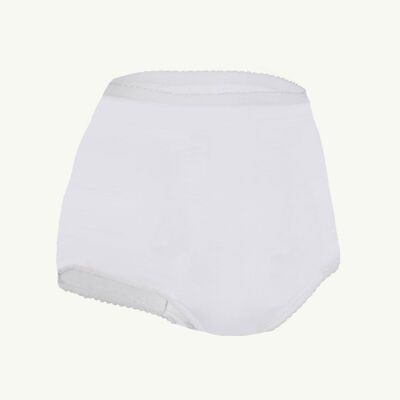 Ladies Full Brief with Built In Absorbent Pad Reusable (400ml) White