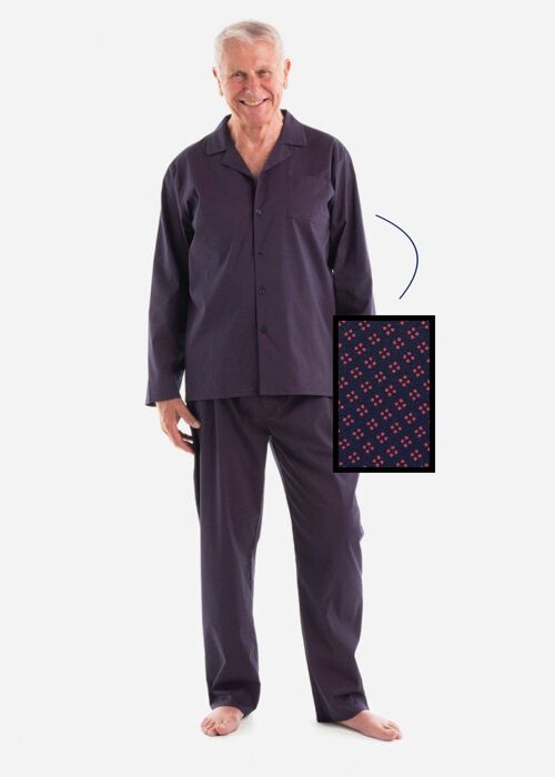 William Lightweight Long Sleeve Cotton Pyjama Navy