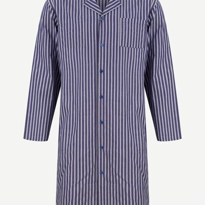 Stanley Striped Cotton Nightshirt Grey