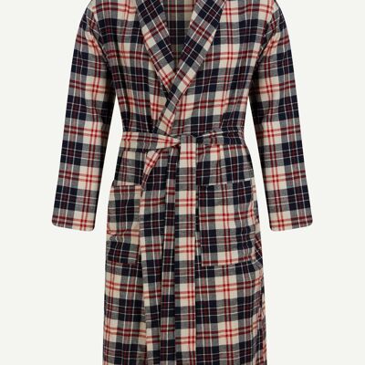 Chester 100% Soft Cotton Dressing Gown Red/Navy