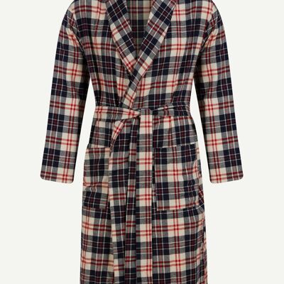 Chester 100% Soft Cotton Dressing Gown Red/Navy