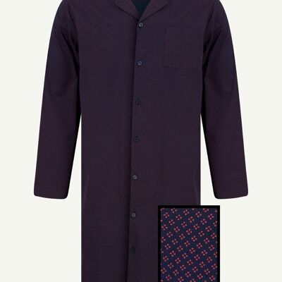 Arthur Long Sleeve Cotton Nightshirt Navy