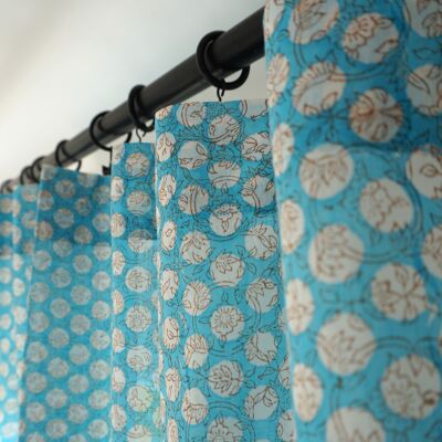"Flocon" printed cotton voile curtain