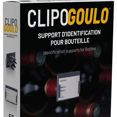 Boîte de 50 supports d'identification pour Bouteille CLIPOGOULO - Gris ardoise