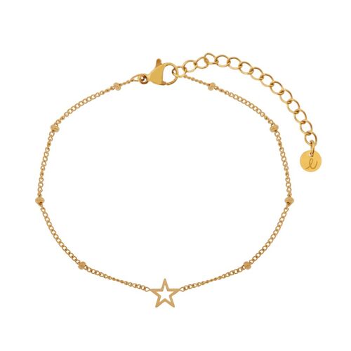 Bracelet share open star - adult - gold