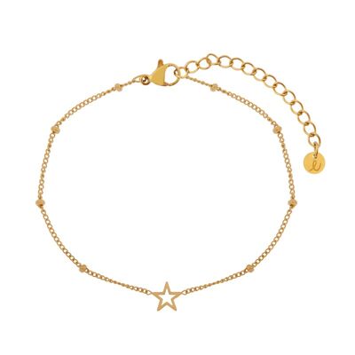 Bracelet share open star - adult - gold