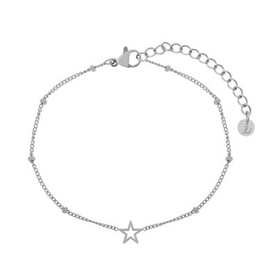 Bracelet share open star - child - silver