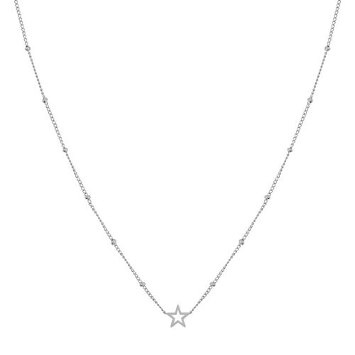 Necklace share open star - adult - silver