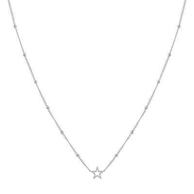 Necklace share open star - adult - silver