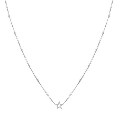 Necklace share open star - child - silver