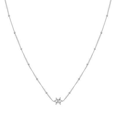 Necklace share two stars - adult - silver