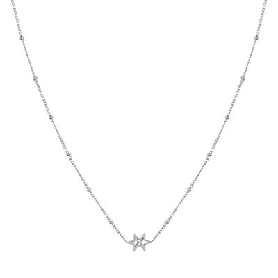 Necklace share two stars - child - silver