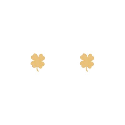 Stud earrings clover - gold