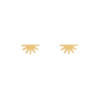 Stud earrings half sun - gold