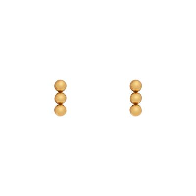 Stud earrings dots in a row - gold