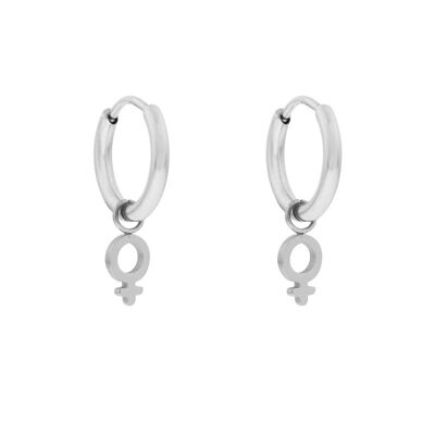 PENDIENTES SIGNO FEMENINO MINIMALISTA - PLATA