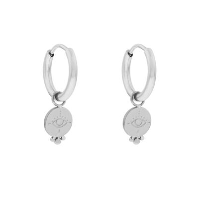 BOUCLES D'OREILLES ŒIL MINIMALISTE - ARGENT