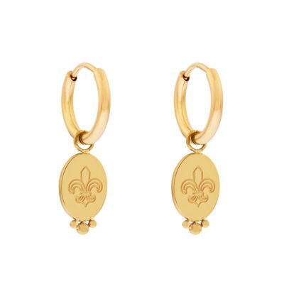 Earrings minimalistic sword - gold
