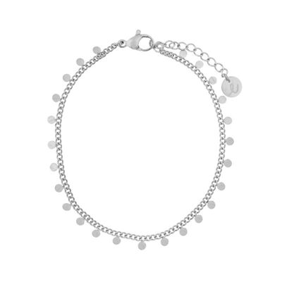 Anklet tiny circles - silver