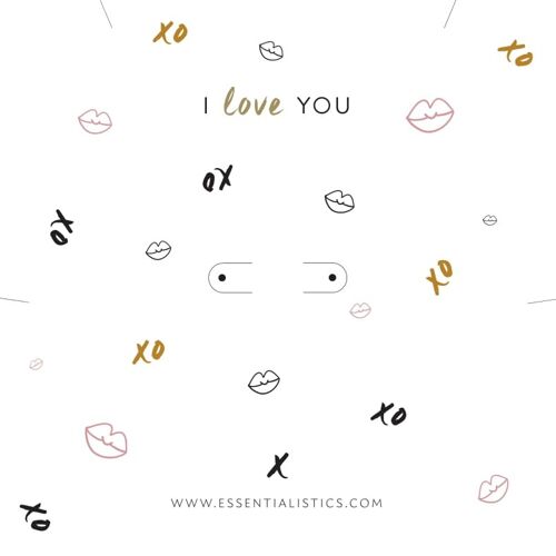 Jewellery card "i love you" with xoxo