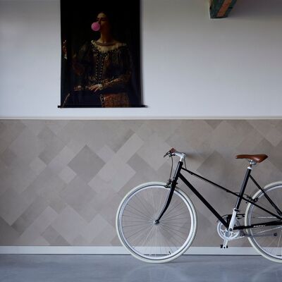 Leather tiles mixed Beige