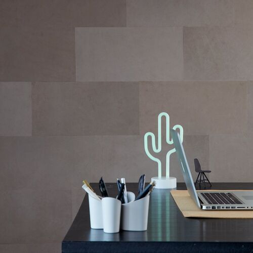 Leather tiles Taupe