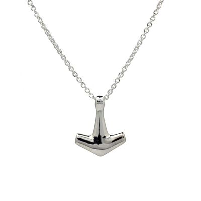 Arch Hammer Necklace - Sterling Silver Chain 42cm thin