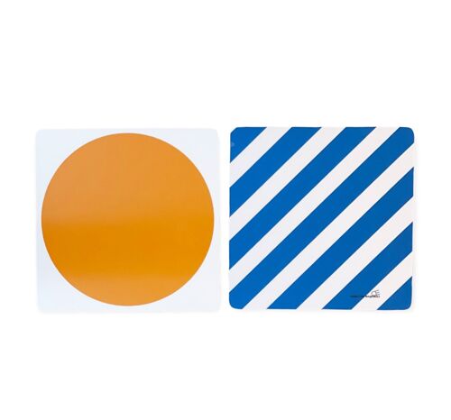 Pot coaster / blue-orange
