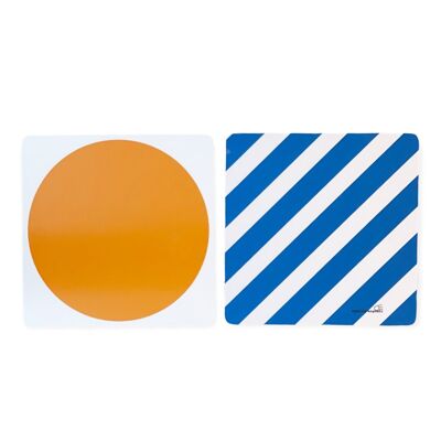 Pot coaster / blue-orange