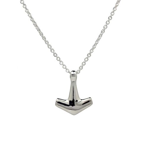 Arch Hammer Necklace - Sterling Silver Chain 50cm thin