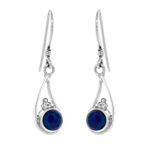 Lapis Lazuli Tear Shaped Drop Earrings and Presentation Box