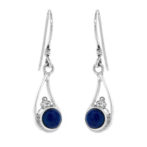 Lapis Lazuli Tear Shaped Drop Earrings and Presentation Box
