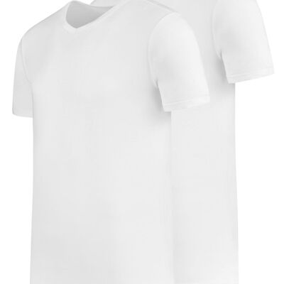 Dames T-Shirt Bamboe ronde hals 2 Pack Wit