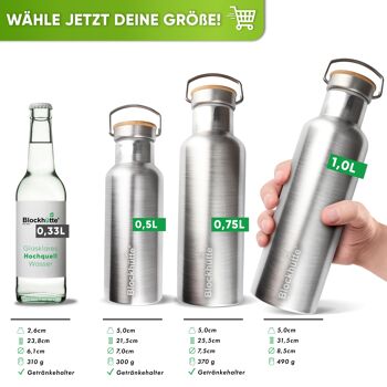 Gourde en acier inoxydable de qualité supérieure 750 ml 4