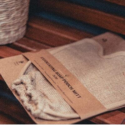 Jute Soap Pouch Mitt