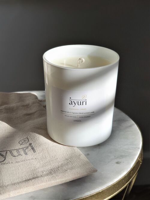 Ashirvad (L/XL) Ayurvedic candle for Kapha dosha: Scent of Coconut, Lime, Lemongrass and Juniper