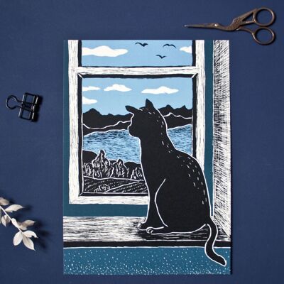 Poster | Katze am Fenster
