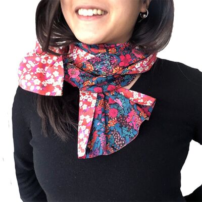 Foulard réversible en Liberty Ciara / Mitsi rose S