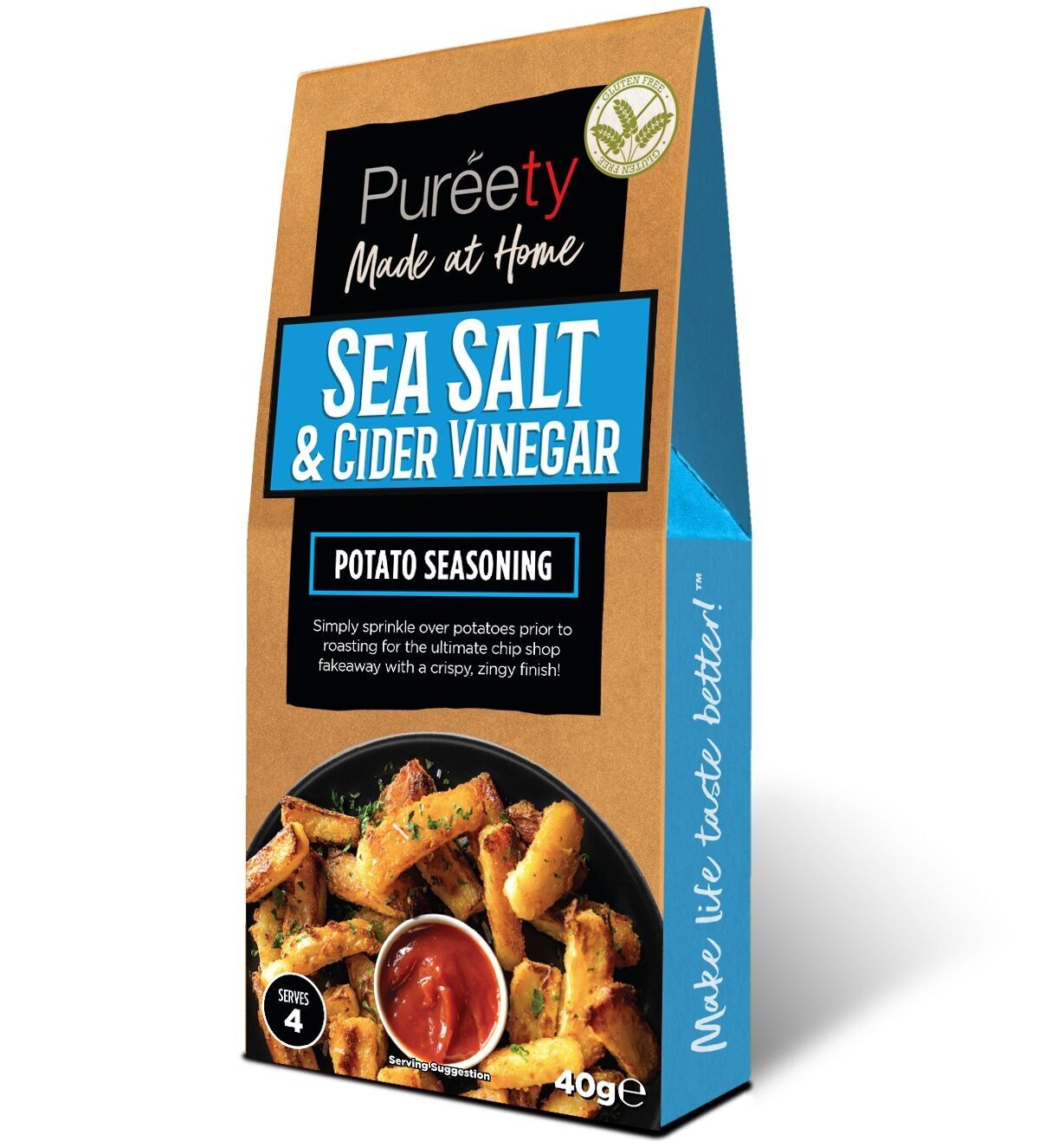 Pureety Condimento per patate senza glutine con sale marino e aceto di mele 40 g