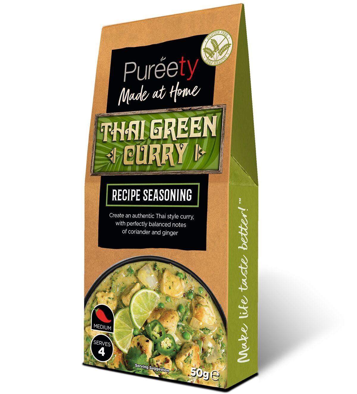 Pureety SENZA GLUTINE Ricetta Thai Green Curry Condimento 50g