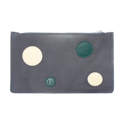 Pochette a pois grigie