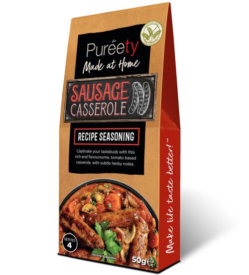 Pureety GLUTEN FREE Sausage Casserole Recipe Seasoning  50g