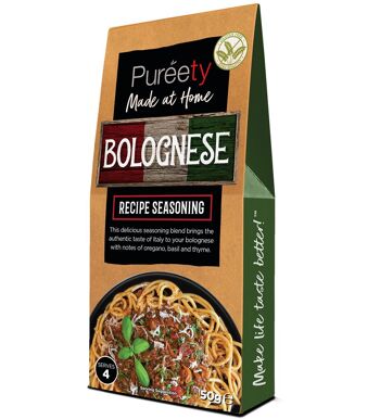 Pureety Assaisonnement SANS GLUTEN Recette Bolognaise 50g