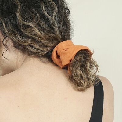Linen Scrunchy. (custom colours: match your scrunchy to your chosen fabric) - burnt orange