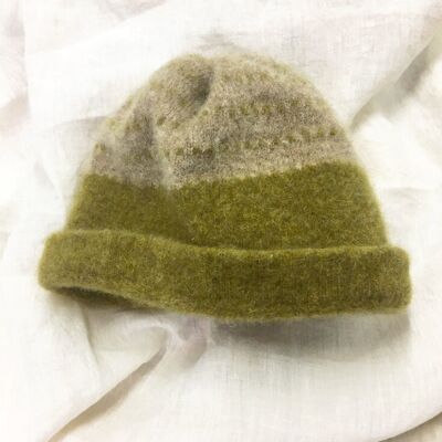 Asparagus Green + Natural Wool Hat